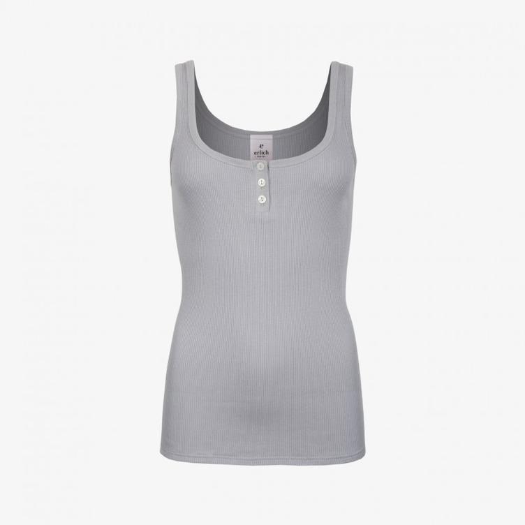 erlich textil - irmgard I tanktop mit knopfleiste steingrau Gr. 40