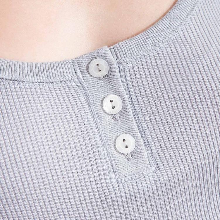 erlich textil - irmgard I tanktop mit knopfleiste steingrau Gr. 40 - 0