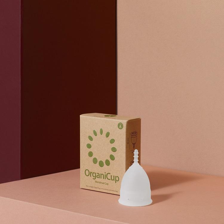 OrganiCup A-Cup mit Tragbeutel