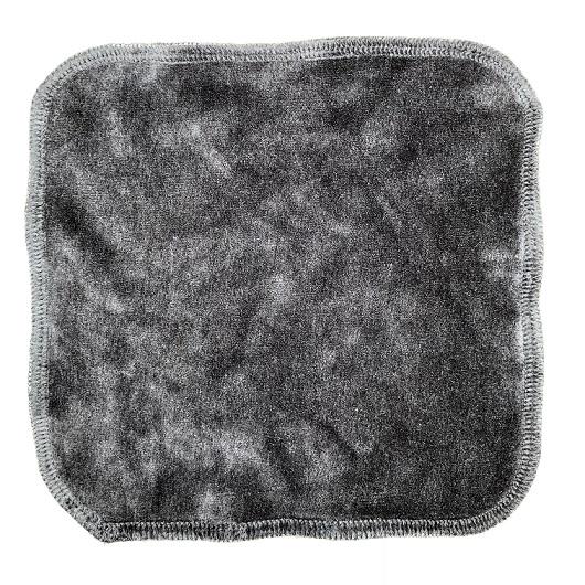 qosms - Bio Reinigungstuch schwarz, zweilagig - 20x20cm - 1