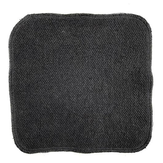 qosms - Bio Reinigungstuch schwarz, zweilagig - 20x20cm
